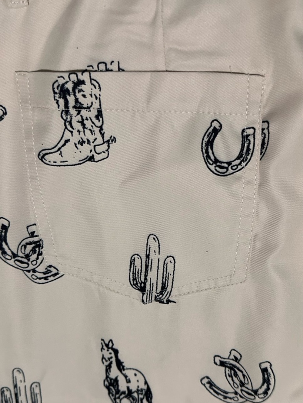 Western Print Pants Horse Cactus Tan Wide Leg Size XXL - Picture 4 of 6